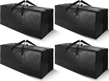 4 Pack Heavy Duty Extra Large Moving Bags with Backpack Straps - Strong Handles