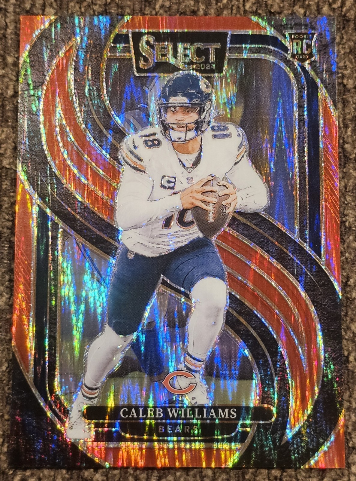2024 Panini Select - Premier Level Caleb Williams #114 Red Shock Prizm /249 (RC)