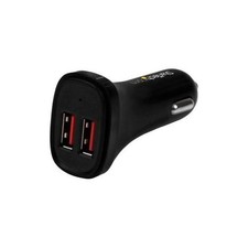 Image of StarTech Dual-Port USB Car Charger - 24W/4.8A - Black USB2PCARBKS