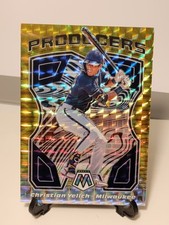 2021 Panini Mosaic - Producers Christian Yelich #P5 Reactive Yellow Mosaic /99