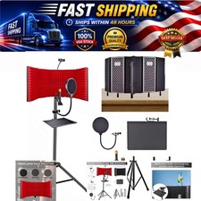 SYLPHID Microphone Isolation Shield Pop Filter Stand Phone Clip Red