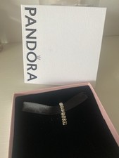 Genuine Hallmarked Pandora Band Of Stars Stacking Ring With Box RRP £39 Size 54