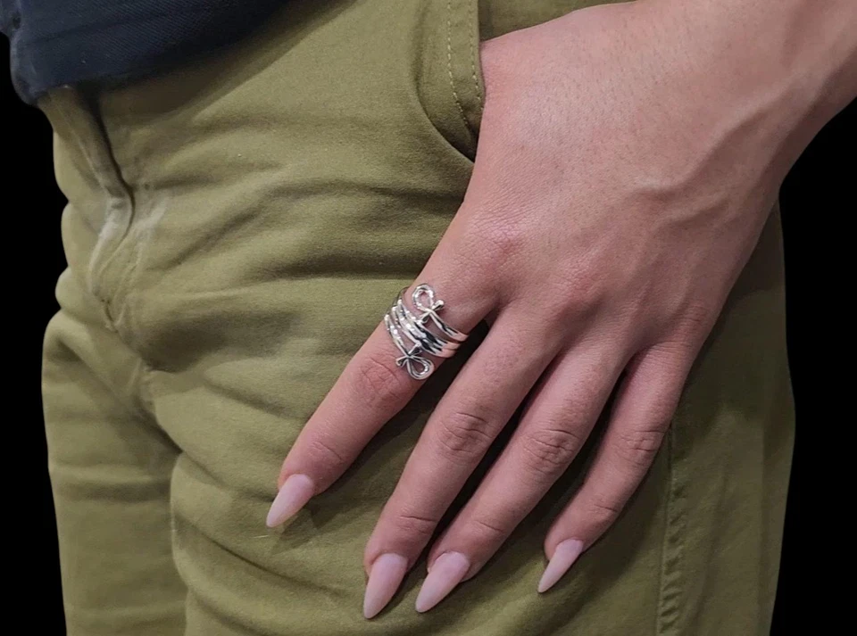 925Sterling silver Ankh Cross Ring Egyptian Symbol of Eternal Life Everyday Wear - Image 3 of 4