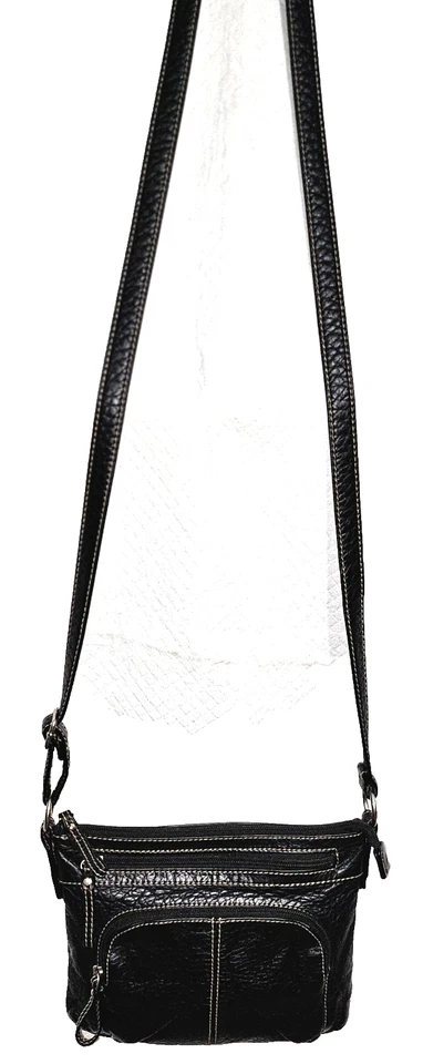 BOLSA BANDOLERA ST JOHN'S BAY BLACH PVC PEQUEÑA MULTI CREMALLERA BOLSILLO CORREA AJUSTABLE ¡BONITA! Foto 3 de 4