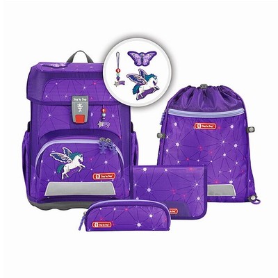 Schulranzen Mädchen Step by Step CLOUD Dreamy Pegasus 5-teiliges Set Schultasche