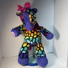 Build-A-Bear Plush Giraffe Wild Style Rainbow Multi-Color Stuffed Animal 19"