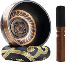 Domestar Tibetan Singing Bowl Set, Authentic Handmade Meditation Bowl Stress Rel