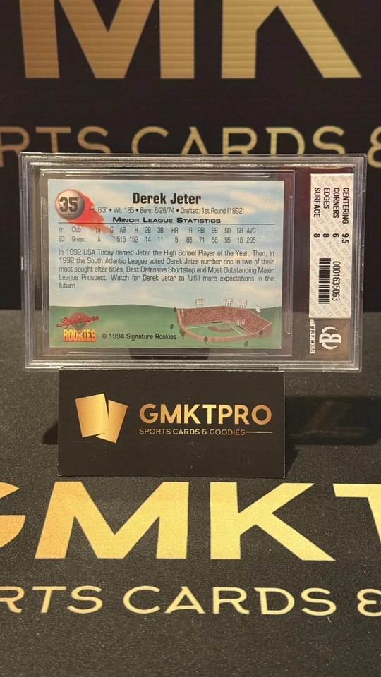 1994 Signature Rookies /45000 Derek Jeter #35 BECKETT 6.5 EX-MT+ - Photo 2/3