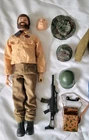 1964 Hasbro GI Joe Adventure Team Brown Flocked Bearded + Clothes Bundle