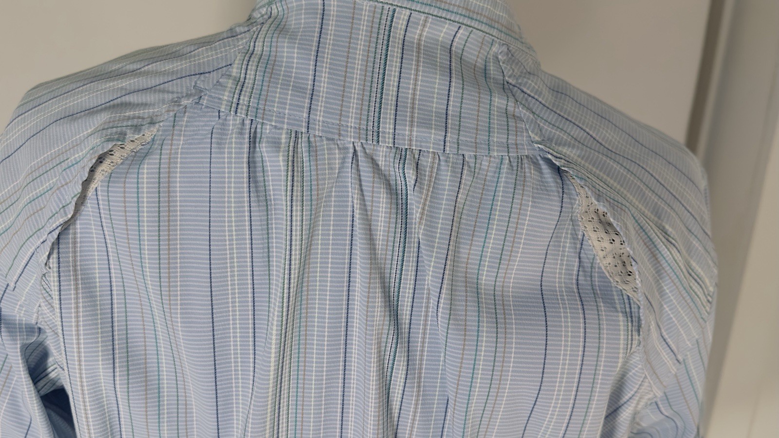 Blue 3/4 Button Down Shirt - image 7