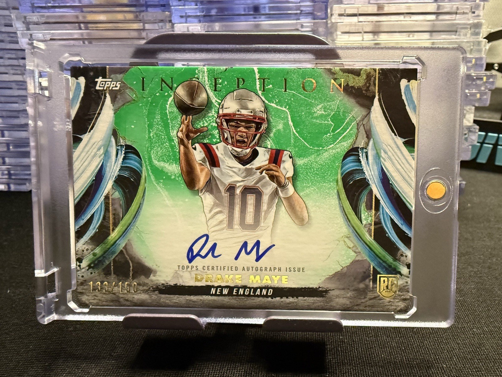 Drake Maye 2024 Topps Inception - Rookie Autographs #RA-DM Green /150 (AU, RC)