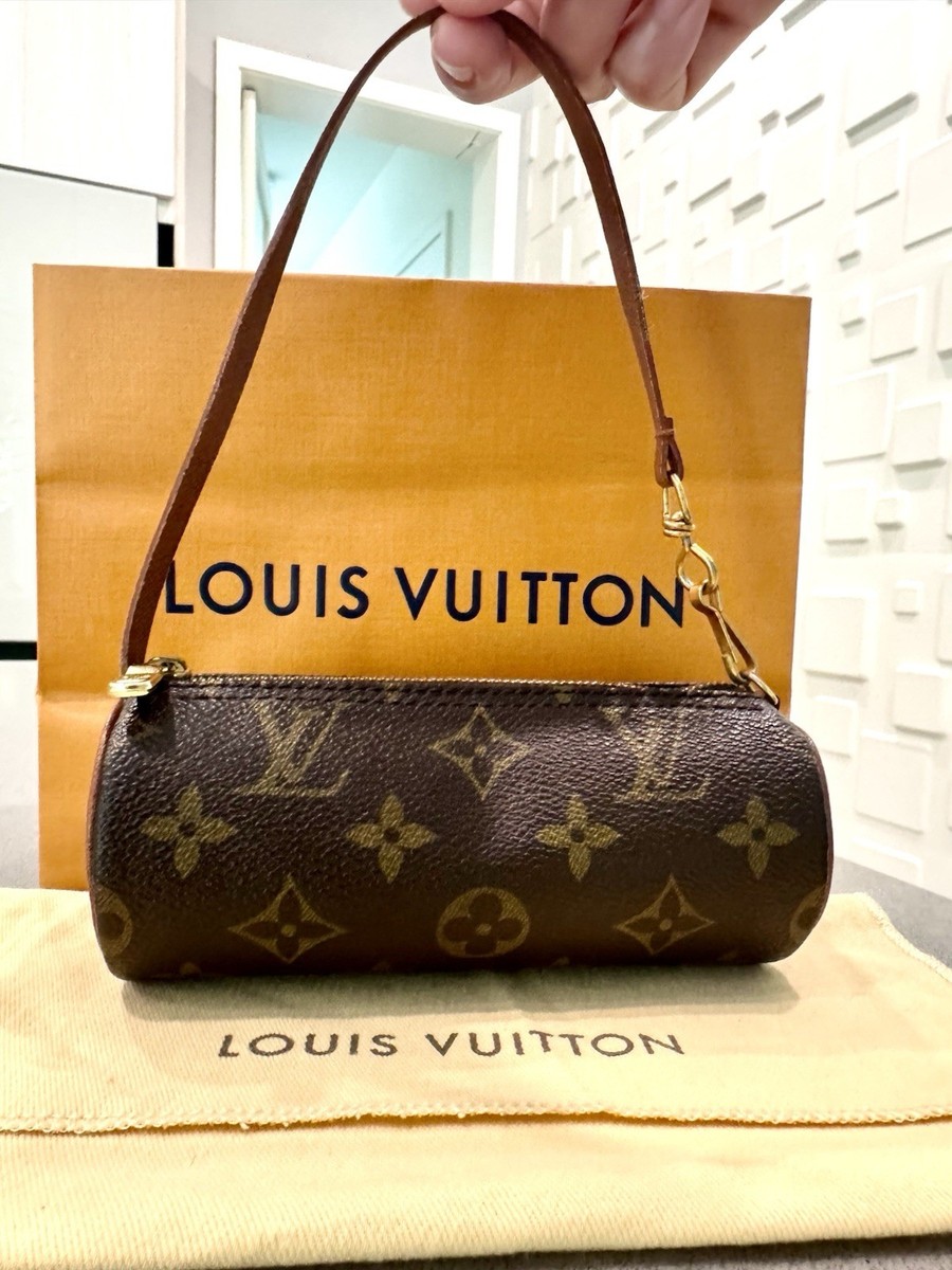 Authentic LOUIS VUITTON Monogram Mini Papillon Pouch wristlet Bag
