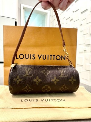 Authentic LOUIS VUITTON Monogram Mini Papillon Pouch wristlet Bag