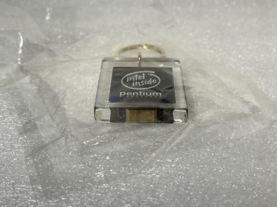 VTG Intel Inside Pentium Processor Keychain with CPU Chip Lucite