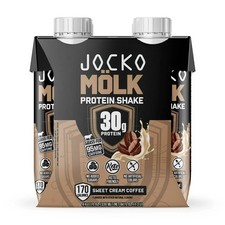 Jocko Fuel Protein Shake, Sweet Cream Coffee, 11oz, 4 Count, 30g Protein