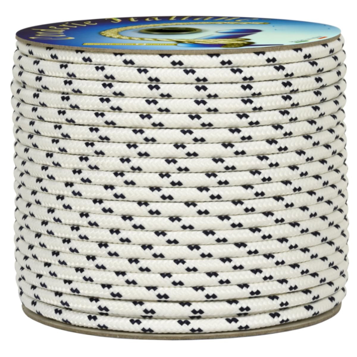 Corde Nautique 5mm Tressée 50m | Cordage Haute Ténacité Blanc Marqueur Bleu