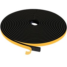 33Ft Weather Stripping Door Seal,Self Adhesive Strip,Window Black