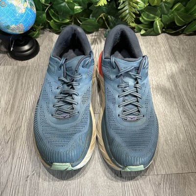 Hoka One One Bondi 7 Wide Mens 11 2E Shoes Blue Running Walk