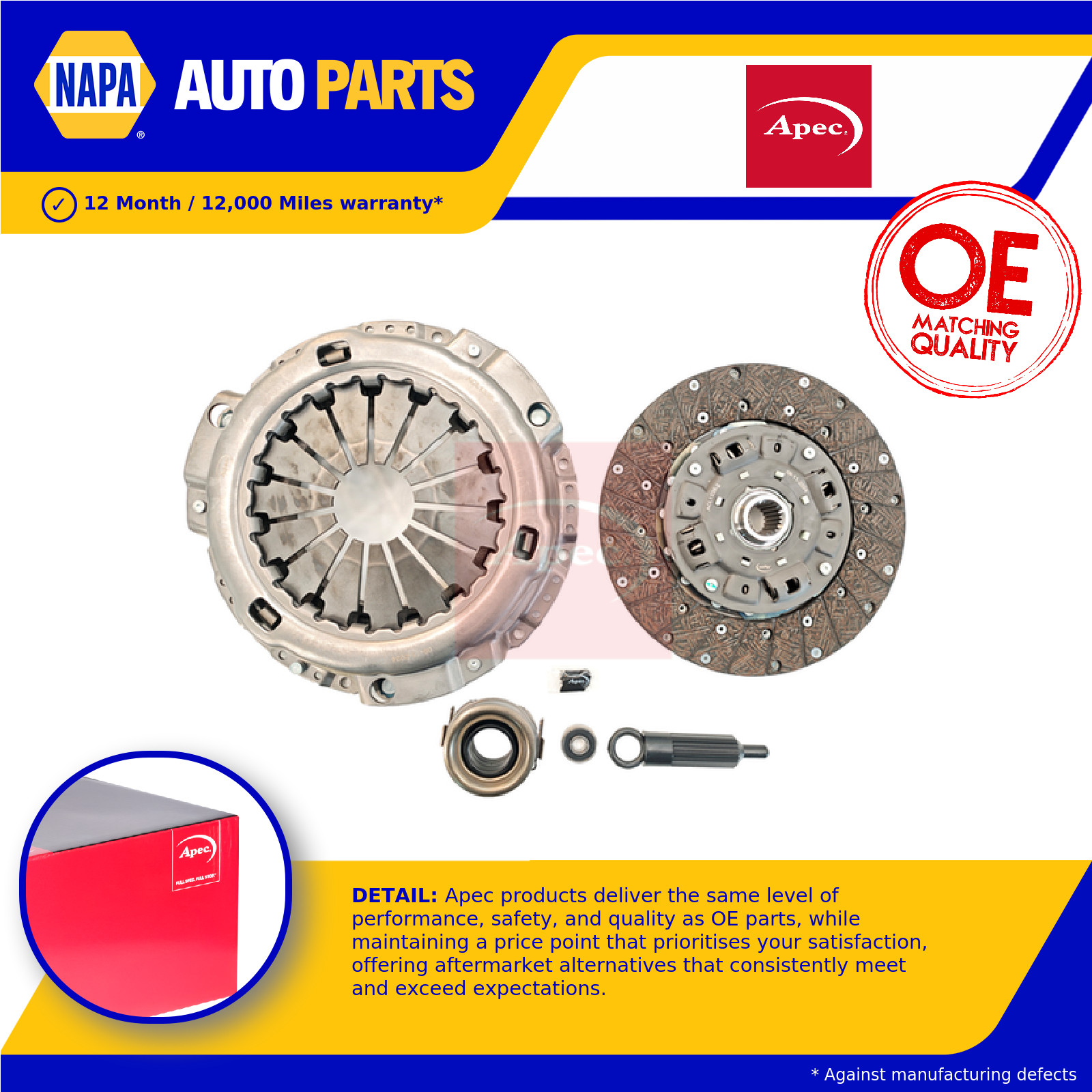 Clutch Kit 3pc (Cover+Plate+Releaser) ACL1335 Apec 3121060350 3123060220 Quality
