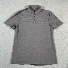 Lululemon Polo Shirt Mens Small Gray Performance Athletic Golf Stretch Classic