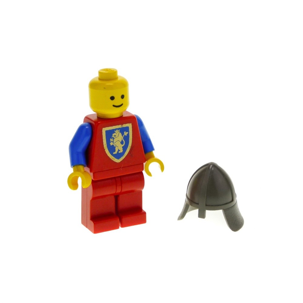 1x LEGO Minifigure Knight Castle Crusader Lion Red Helmet 3844 973px138 cas121