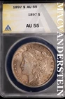 1897 Morgan Dollar-ANACS AU 55 Almost Uncirculated #SLM534