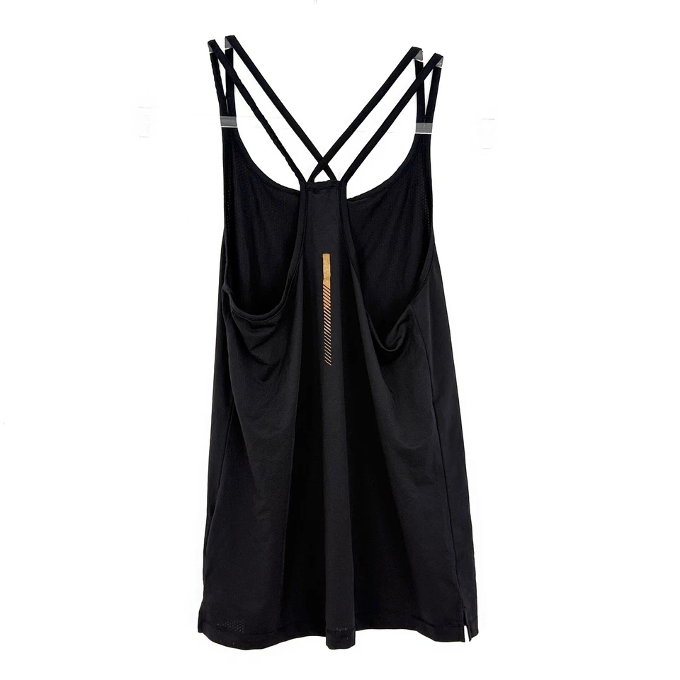 Camiseta sin mangas ASICS reflectante espalda cruzada S negra con tiras cuello redondo atlética A3 Foto 2 de 4