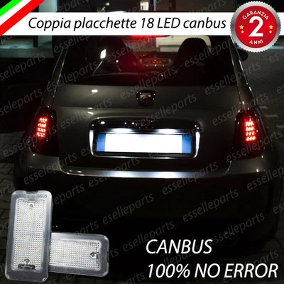ELT PLACCHETTE A LED LUCI TARGA 18 LED SPECIFICHE ABARTH 500 500c 595 6000K NO ERROR