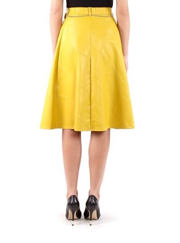 Gonna svasata ecopelle Patrizia Pepe giallo senape nuovo con etichetta |  eBay
