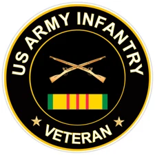 US Army Infantry Veteran Bumper Sticker Military Vinyl Soldier Decal 5"