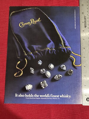 Crown Royal Canadian Whisky Diamonds From Harry Winston Inc.  1980 Print Ad