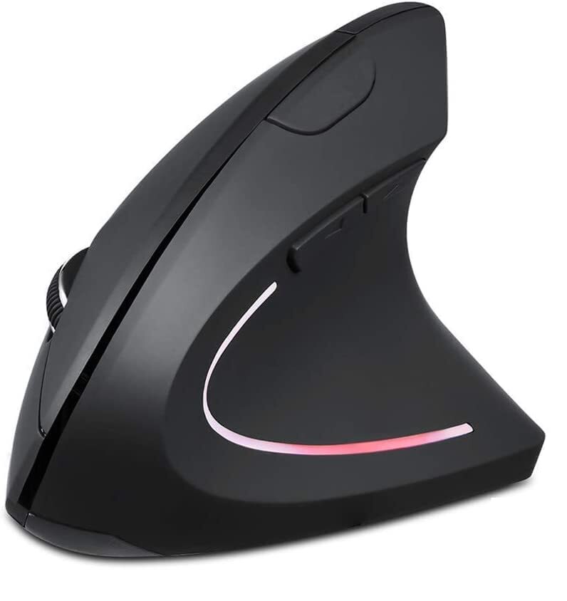 Ergonomic Wireless Vertical Mouse with LED Light and High Optical Precision-image
