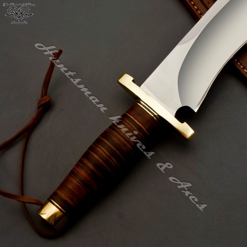 Custom Made Hand Forged Spring Steel Sasquatch Bowie REPLICA w/Leather Stacked - Picture 5 of 11
