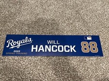 KANSAS CITY ROYALS GAME USED ? TEAM ISSUED BASEBALL NAMEPLATE ST WILL HANCOCK