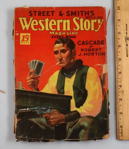 Vintage 5 września 1931 Western Story Magazine Kowboy Dime Pulp Fiction - Zdjęcie 1 z 5