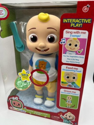 CoComelon Deluxe Interactive Play JJ Doll  w/ Coloring Page on Back - NEW-in-BOX