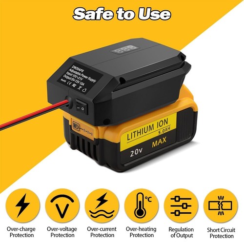 Für Dewalt 18V DCB Serie Akku DC 18V auf 12V Step Down Konverter Adapter NO Akku - Bild 4 von 7