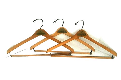 Vintage 50s Wooden Coat Hanger HOWARD CLOTHES 1950s Advertising