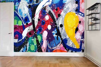 3D Abstract Color Graffiti Self-adhesive Removable Wallpaper Murals Wall 519