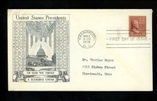 US FDC #823 Historic Art M-62 1938 DC 18c Ulysses S Grant Prexy Prexie