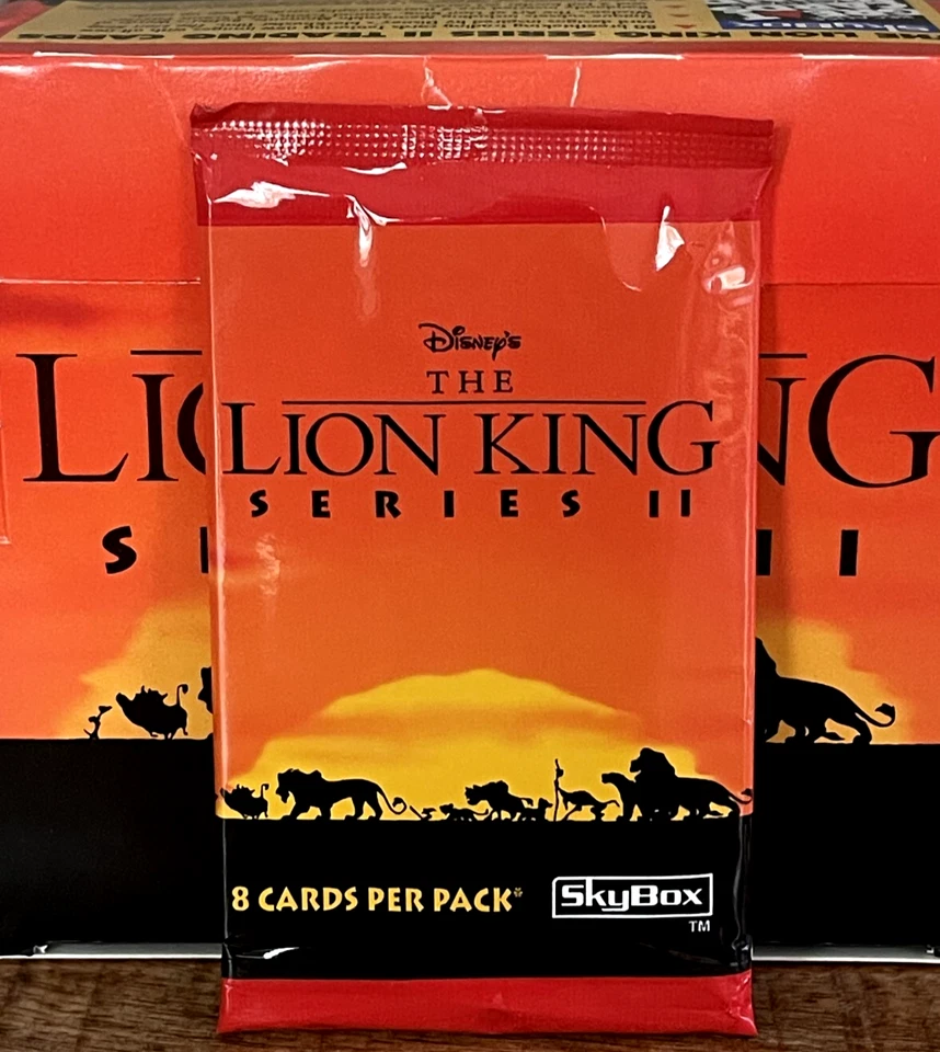 1994 SKYBOX DISNEY© IL RE LEONE (serie 2) HOBBY PACK 8 carte SIMBA MUFASA confezione originale