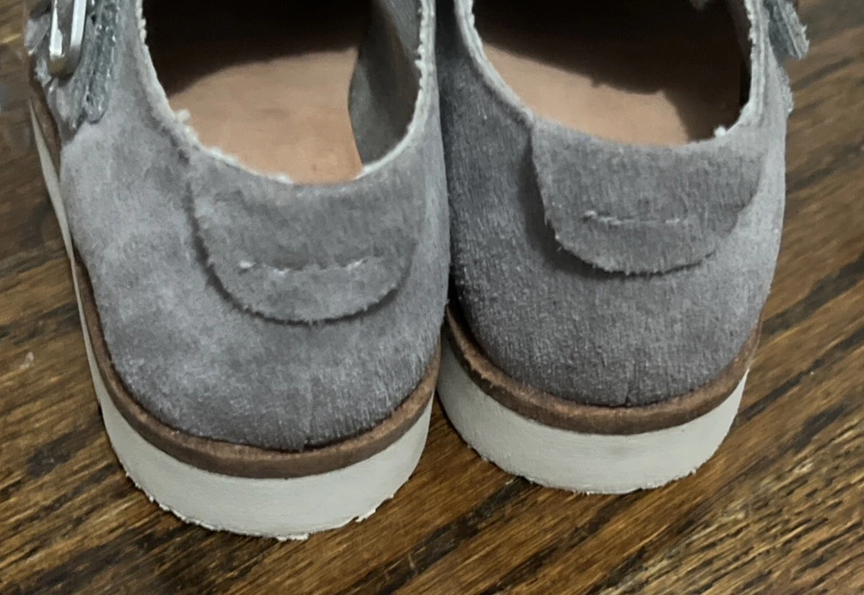 Zapatos Mocasines Zara Bebé Niño Gris Gamuza Cuero Monje Talla 23 / EE. UU. 6.5. Usado una vez! Foto 4 de 4