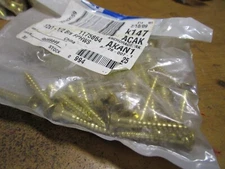 #12-11 x 1-1/2" Flat Head Phillips Sharp Pt Plain Finish Brass Wood Screw QTY 25