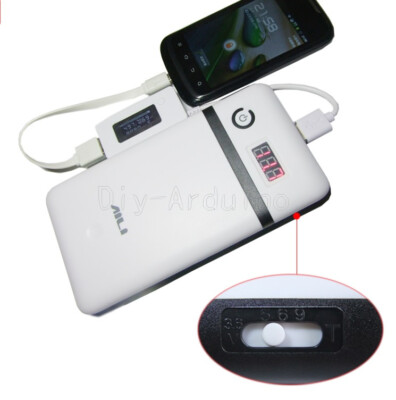 3.3A 5V-21V Mobile Power Bank Six  Battery Charger White For 19V Laptop NEW