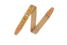 Levy's Leathers 2" Hemp  Vegan  Guitar Strap With Printed Rosa Motif In Yello...