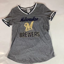 Milwaukee Brewers Womens T Shirt Top Size M Medium Victoria Secret Pink Soft