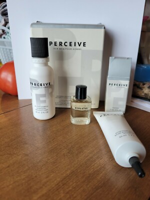 Perceive grooming essentials kit Avon new old stock after shave cologne shampoo