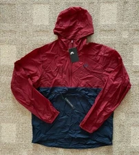 Nike SB Windbreaker Jacket 1/2 Zip Hooded Burgundy Navy Men's Size Large