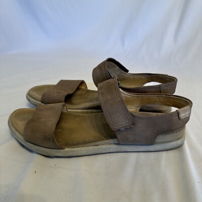 ECCO  Taupe Nubuck Womens Sandals SZ 41 Sz 8 US