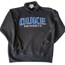 Vintage Duke University Mens Sweatshirt Champion 1/4 Zip Embroidered Black M